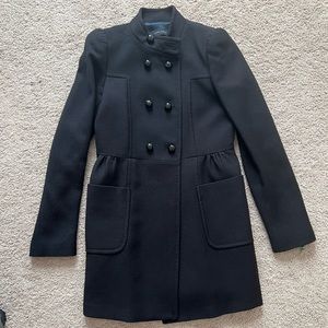 Zara Black Wool blend Peacoat